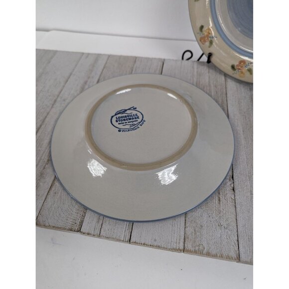 Vintage Louisville Stoneware Pottery Primrose 9 1/4" Salad Luncheon Plates Set 2 - Picture 4 of 5